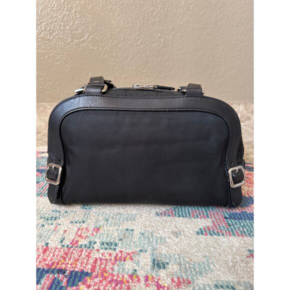 Prada Bauletto Black Nylon Leather Shoulder Bag With Authentication Card - Picture 7 of 16